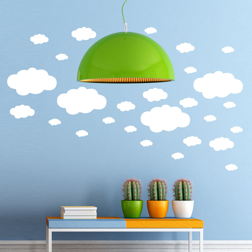 Description Picture 4 of itemHome Decals Wall Children's Clouds Room Decoration 27pcs Diy Art Home Decor Stick On Mirrors Hexagon Wallpaper Wall Decals