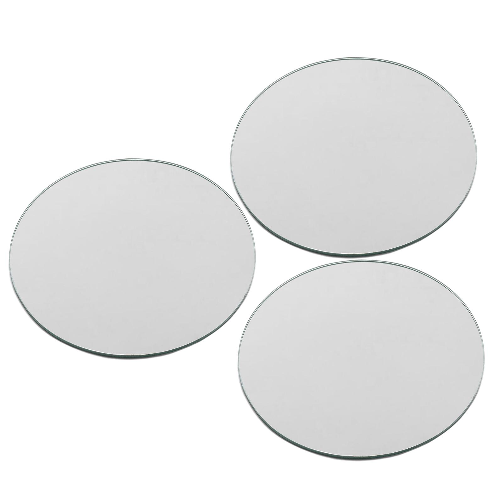 Set of 3 Round Mirror Plate Candle Holder Organizer for Wedding Centerpieces