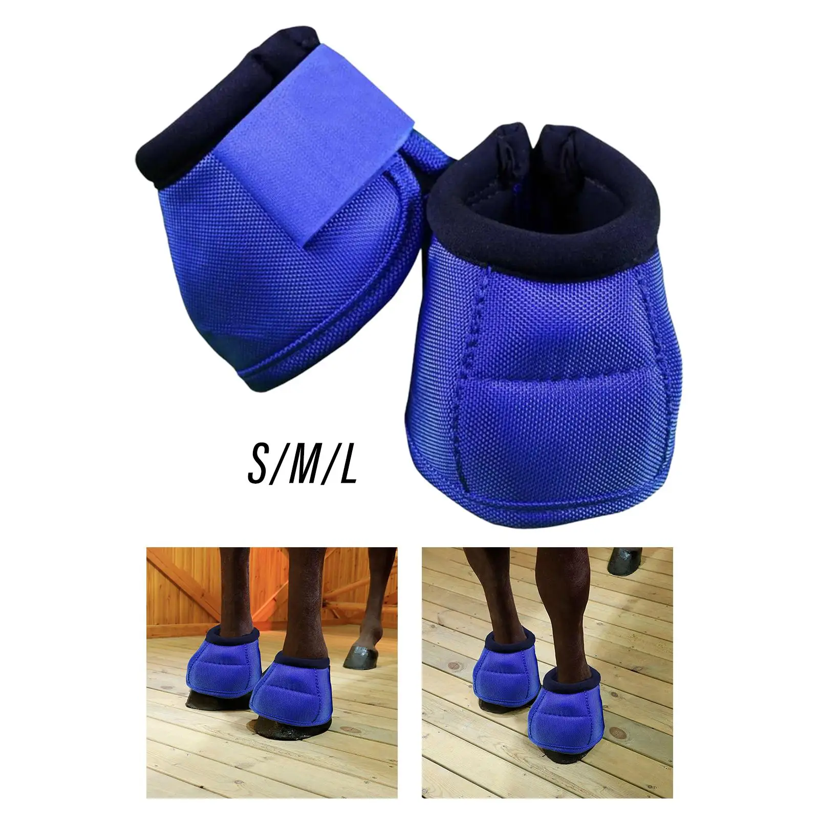 Durable Overreach Boots Quick Wrap Equestrian Equipment with Closure 1 Pair Horses Bell Boots for Outdoor Training Equine Horses