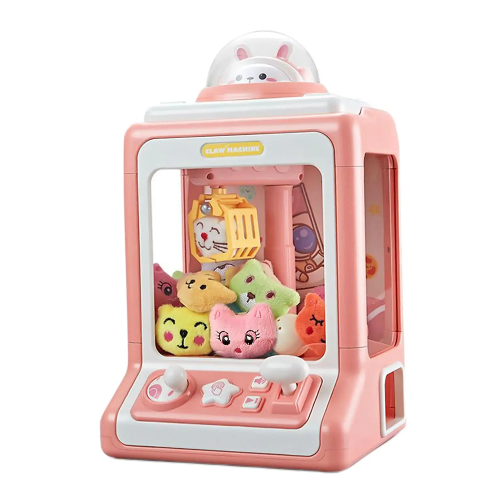 Manual Claw Machine Toy with 10 Dolls DIY Electric Claw Machine for Kids Birthday Gifts