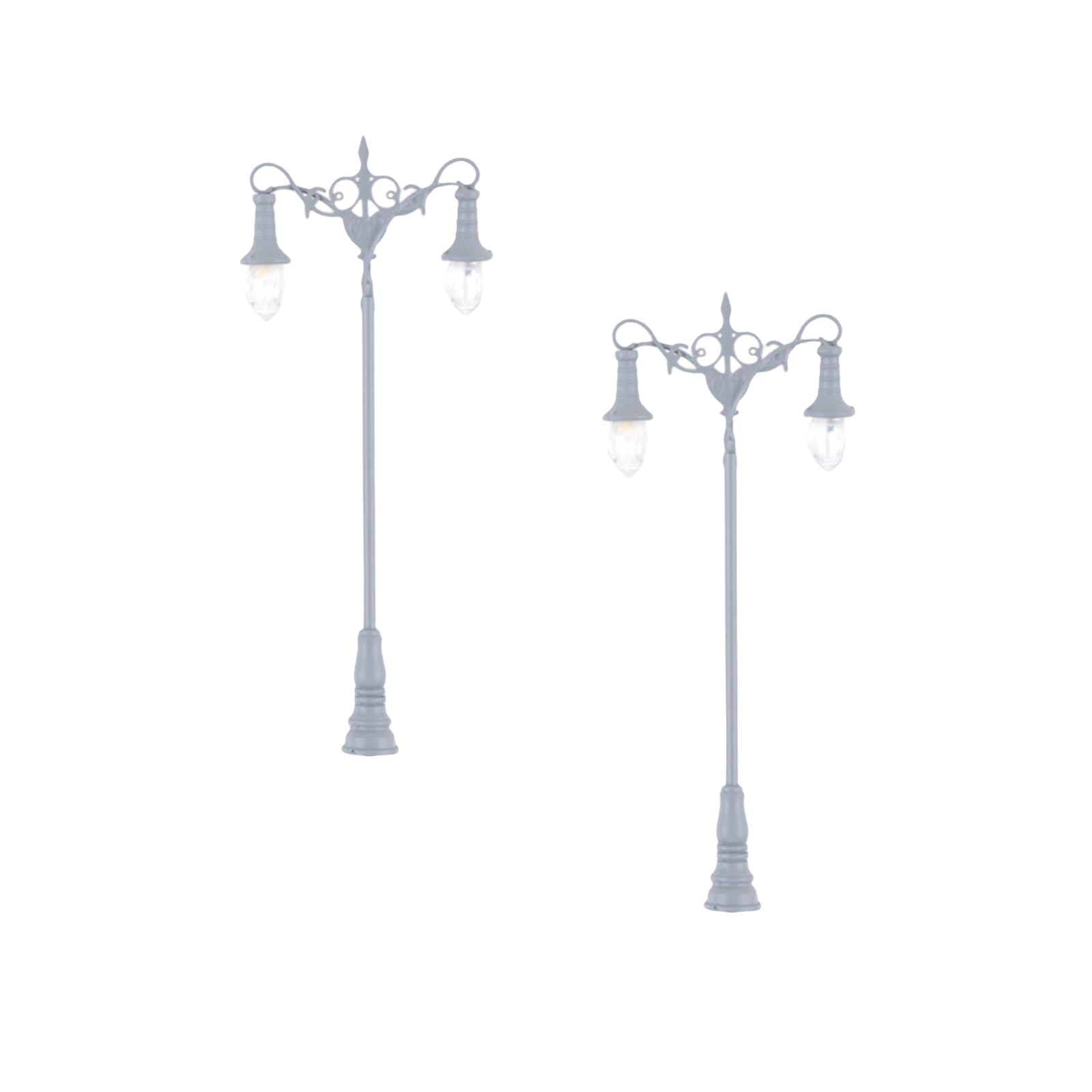 2Pcs Miniature Street Light Model 1:87 Model Railway Lamp Garden Street Light Micro Landscape for Train Station Diorama Decor