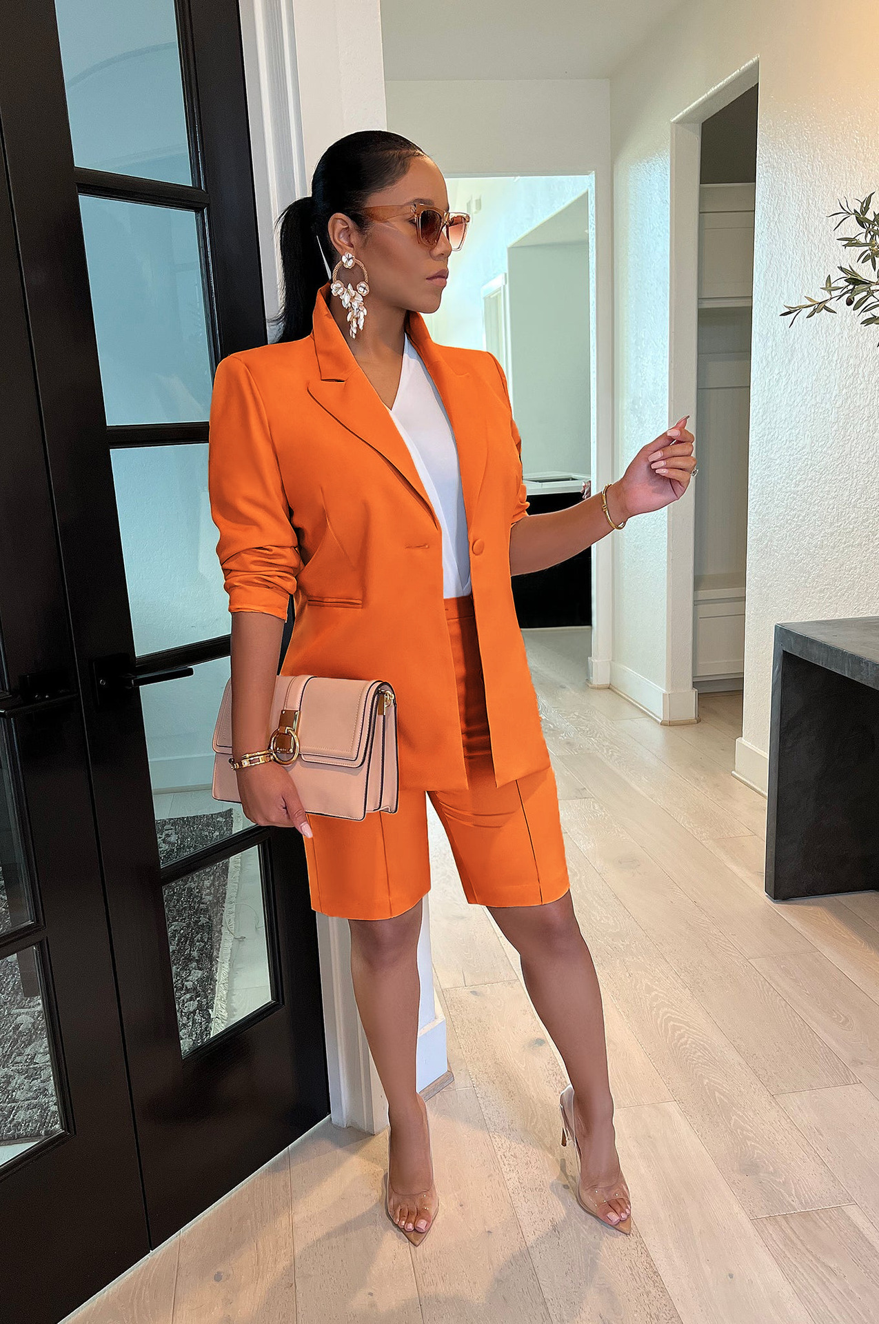 blazer et short pour ensemble deux pièces couleur mode automne