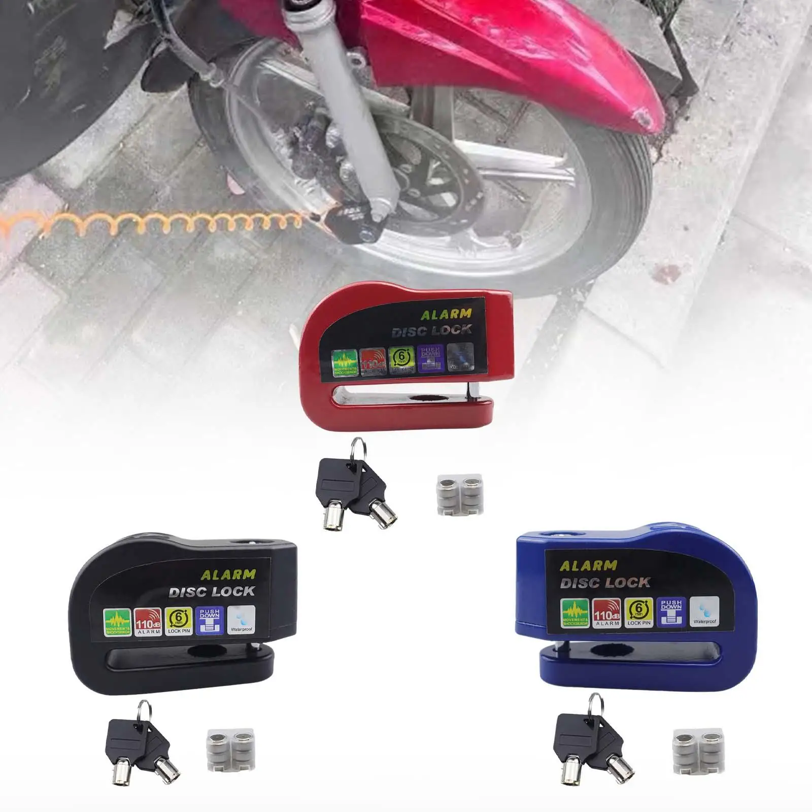 Motorcycle Alarm Disc Brake Lock Anti Lost for Bike Scooter Motorbike