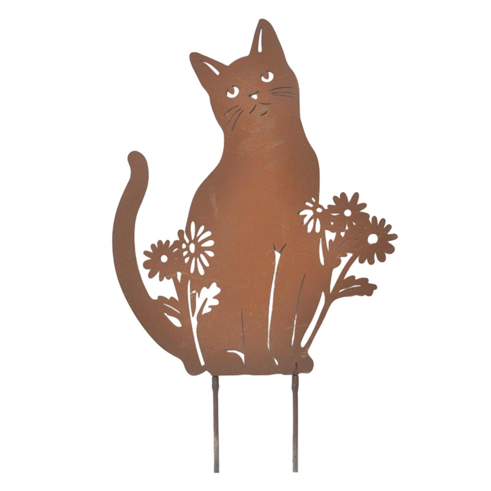 Metal Cat Garden Decor Wall Decoration Decorative Garden Stake Cat Yard Decor for Cat Lovers for Outdoor Lawn Home Decor Outside