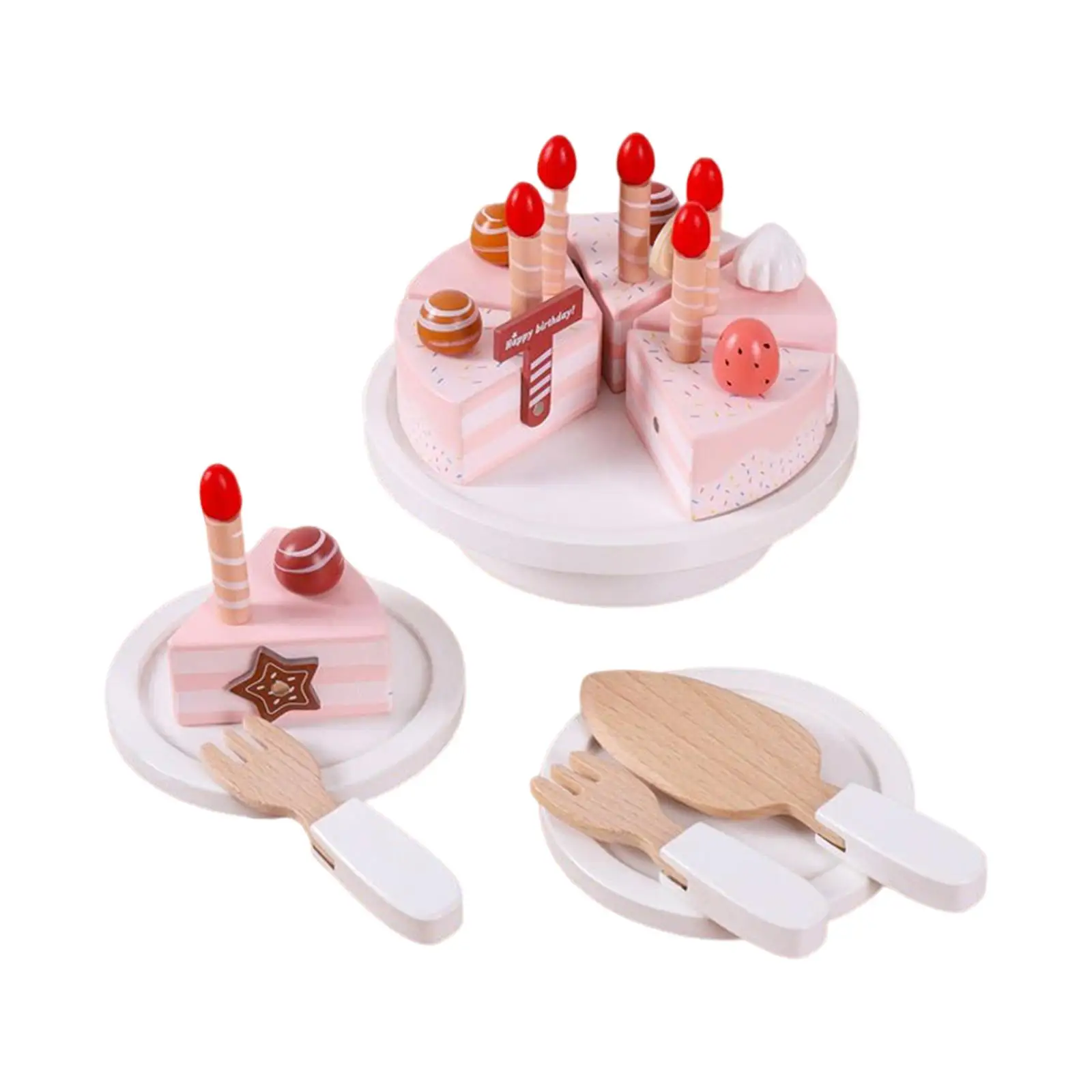 Simulation Wooden Cake Toys Role Play Toys Montessori Toys DIY Pretend Play for Ages 3 Years and up Girls Kids Birthday Gifts