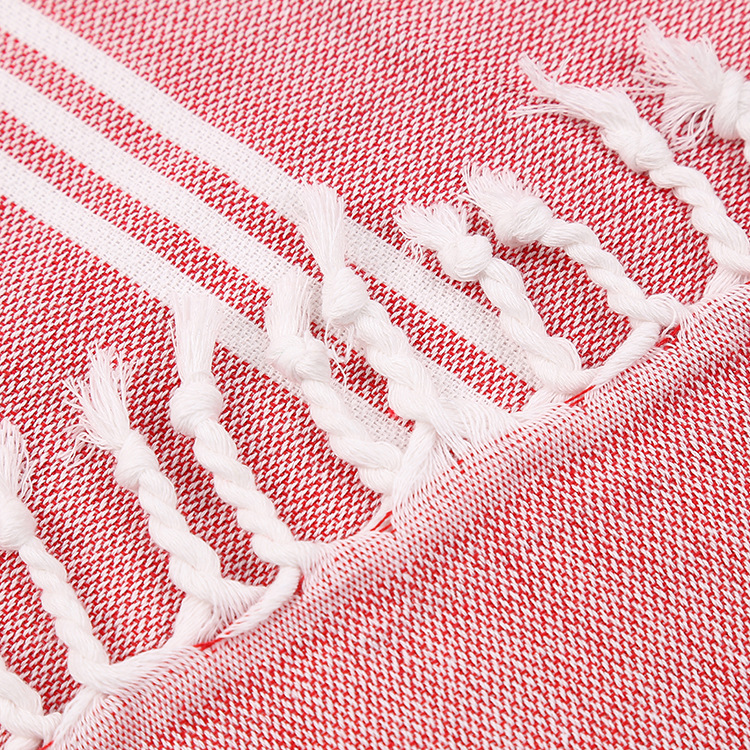 Description Picture 4 of itemPremium 100% Cotton Turkish Sand-Free Fringed Beach Towel for Adults - Outdoor Shawl with Striped Sauna Bath Towel