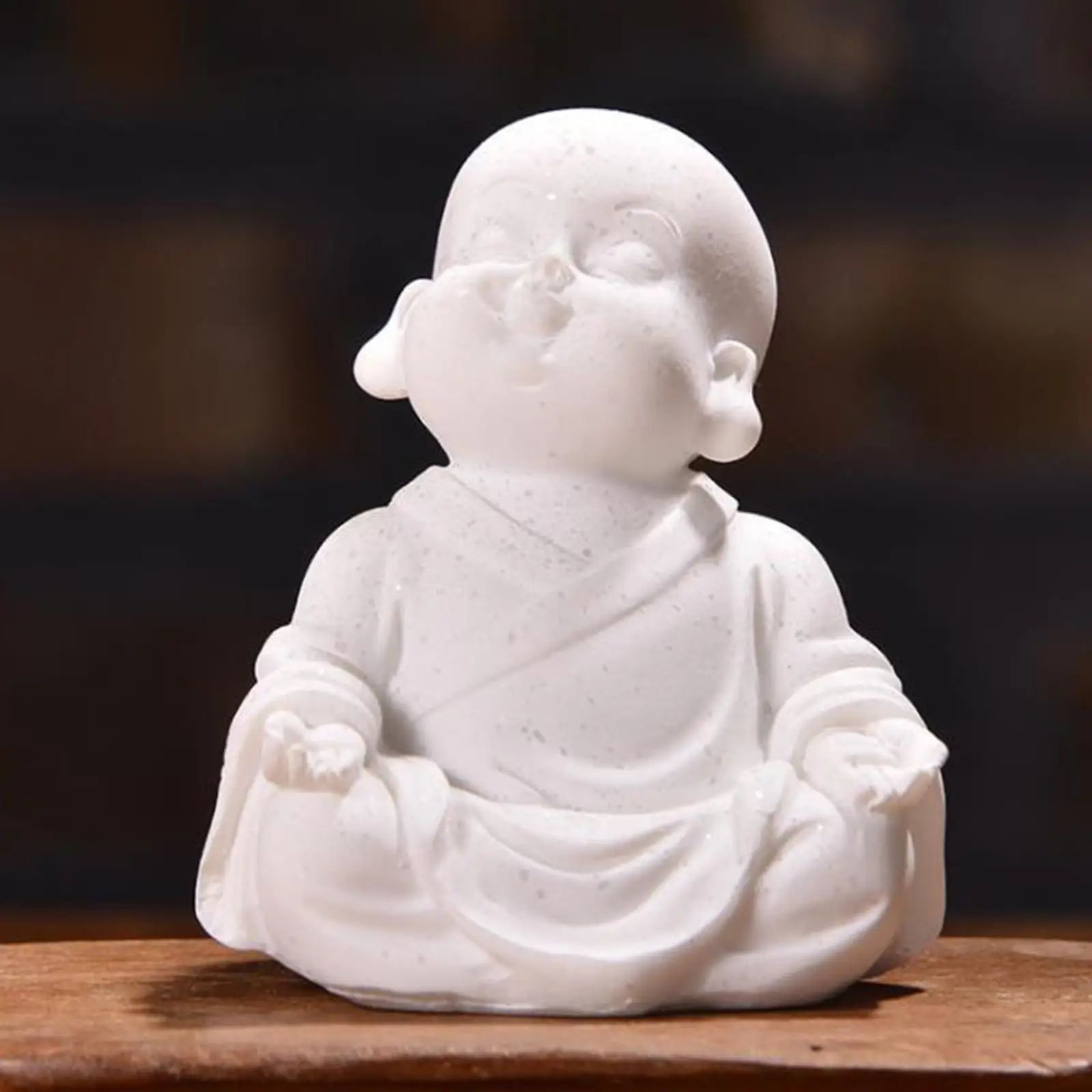 Tiny Buddha Tabletop Figurine Accessories Cute Spiritual Ornament for Yard Garden Decoration Little Monk Statue
