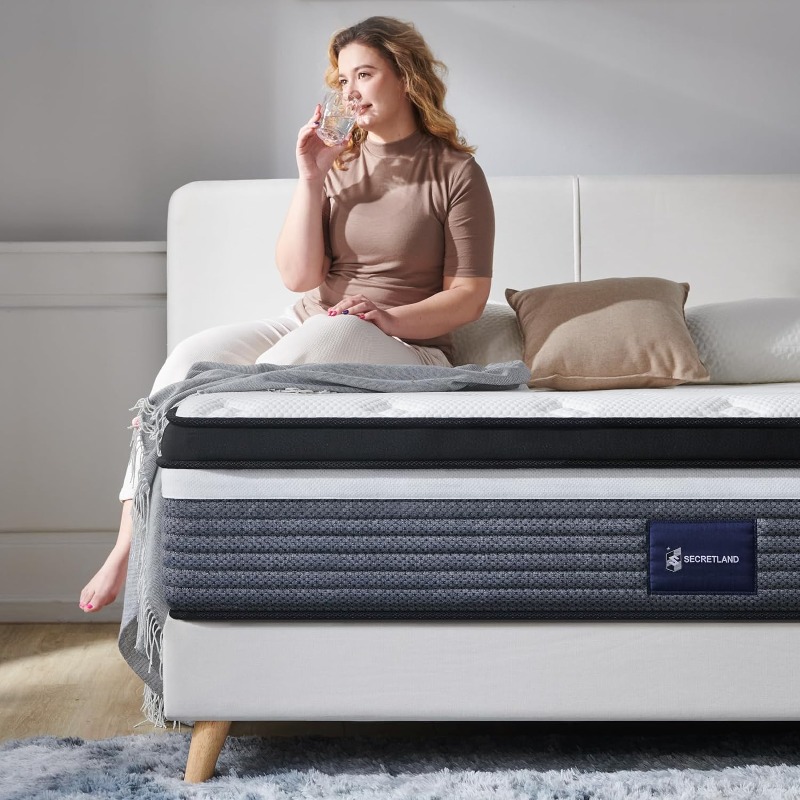 Description Picture 2 of itemFull Mattress, Ssecretland 12 inch Individually Wrapped Coils Innerspring Mattress, Pocket Spring Hybrid Mattresses