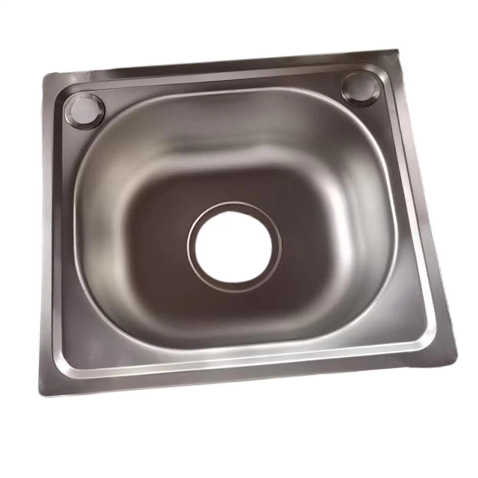 Topmount Kitchen Sink with Drain Hole with Water Pipe Heavy Duty 37x32x14cm Rustproof Fast Drainage 5.5