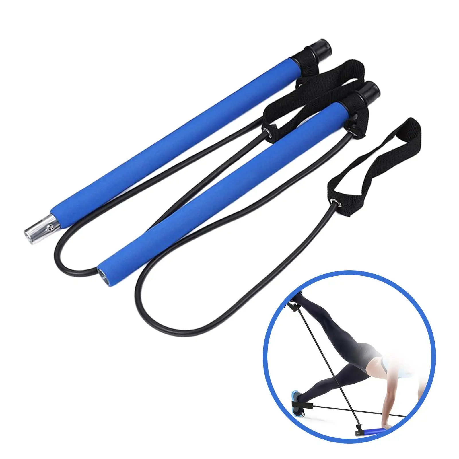 Pilates Bar Resistance Band Muscle Training Bar for Home Squat Exercise
