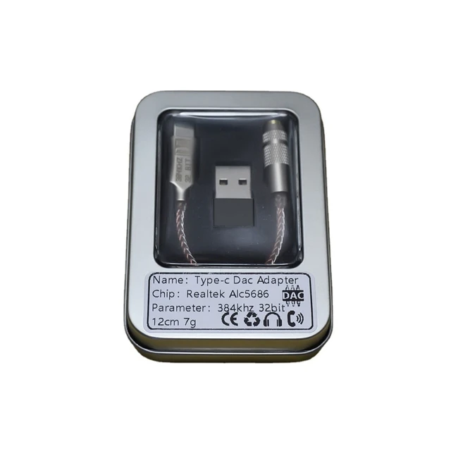 USB C DAC [♪Hi-Res 32bit 384KHz♪] Adaptador de audio USB C a 0.138 in con  chip ALC5686, adaptador de auriculares USB C, adaptador de audio USB a