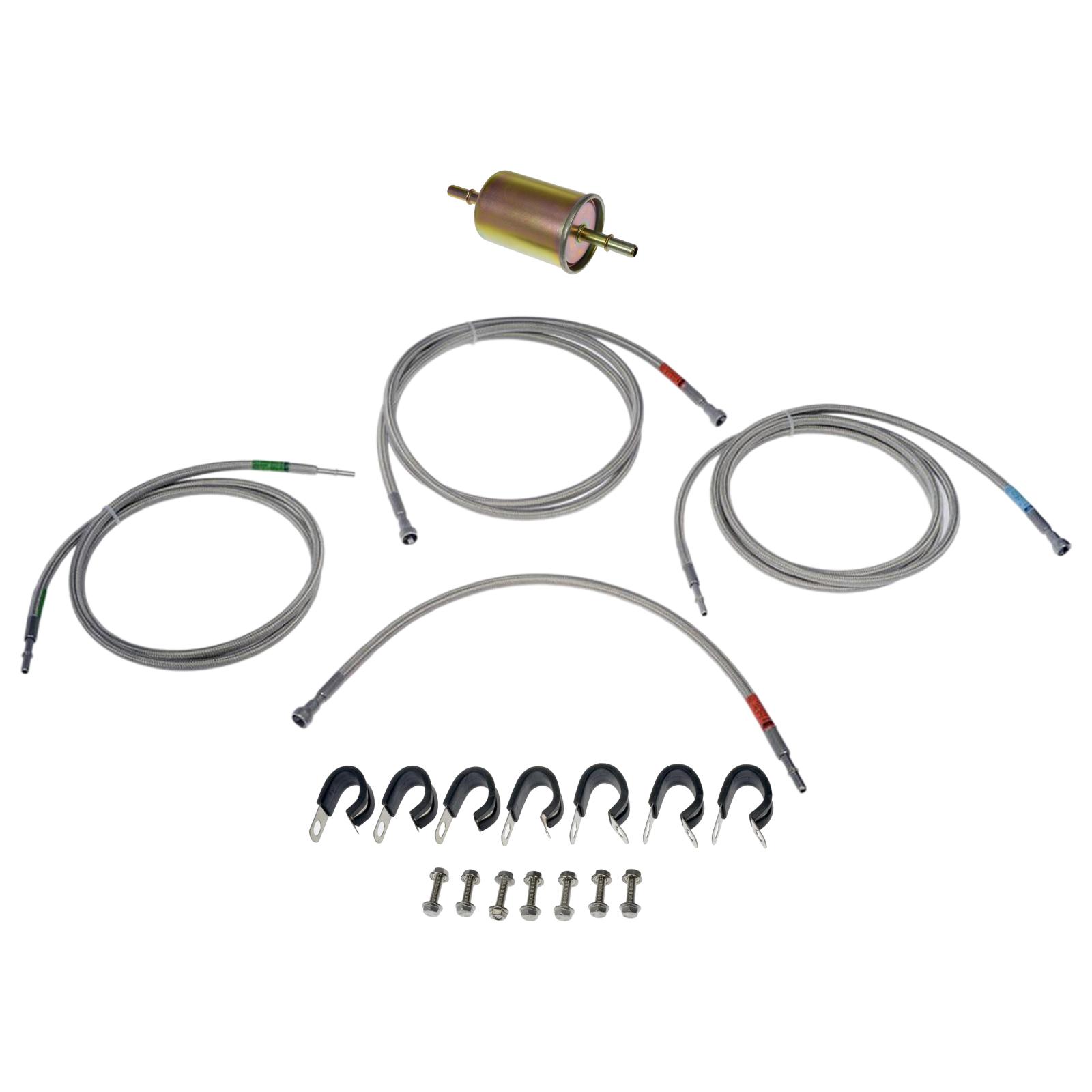 Fuel Line Set 819-840 Repair Parts Replaces Durable Easy Installation Spare Parts Accessories Metal Flexible for GMC Sierra