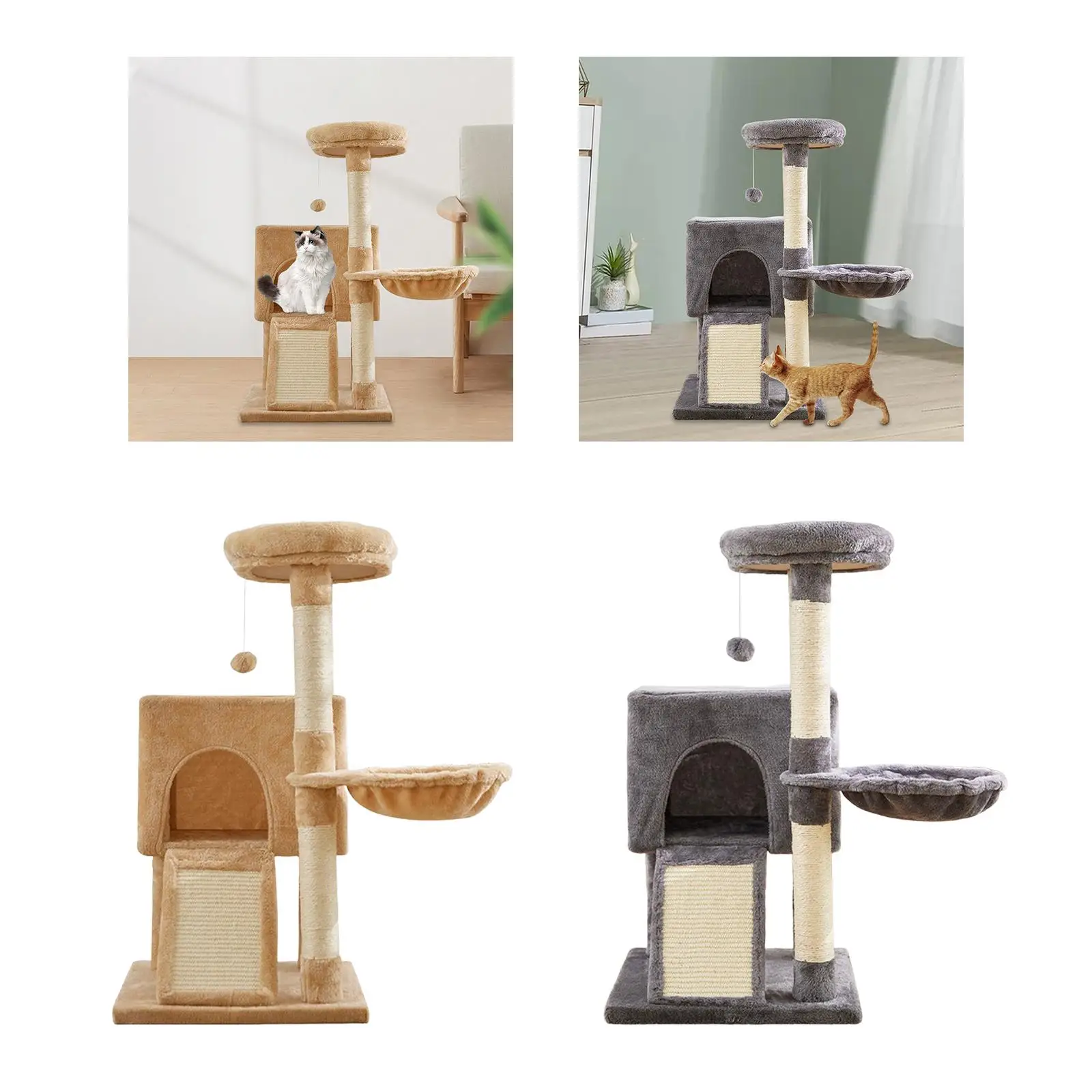 with Scratching Posts Climbing Stand Perch Sofa Protector Platform Ladder Sisal Rope Activity Center Condo