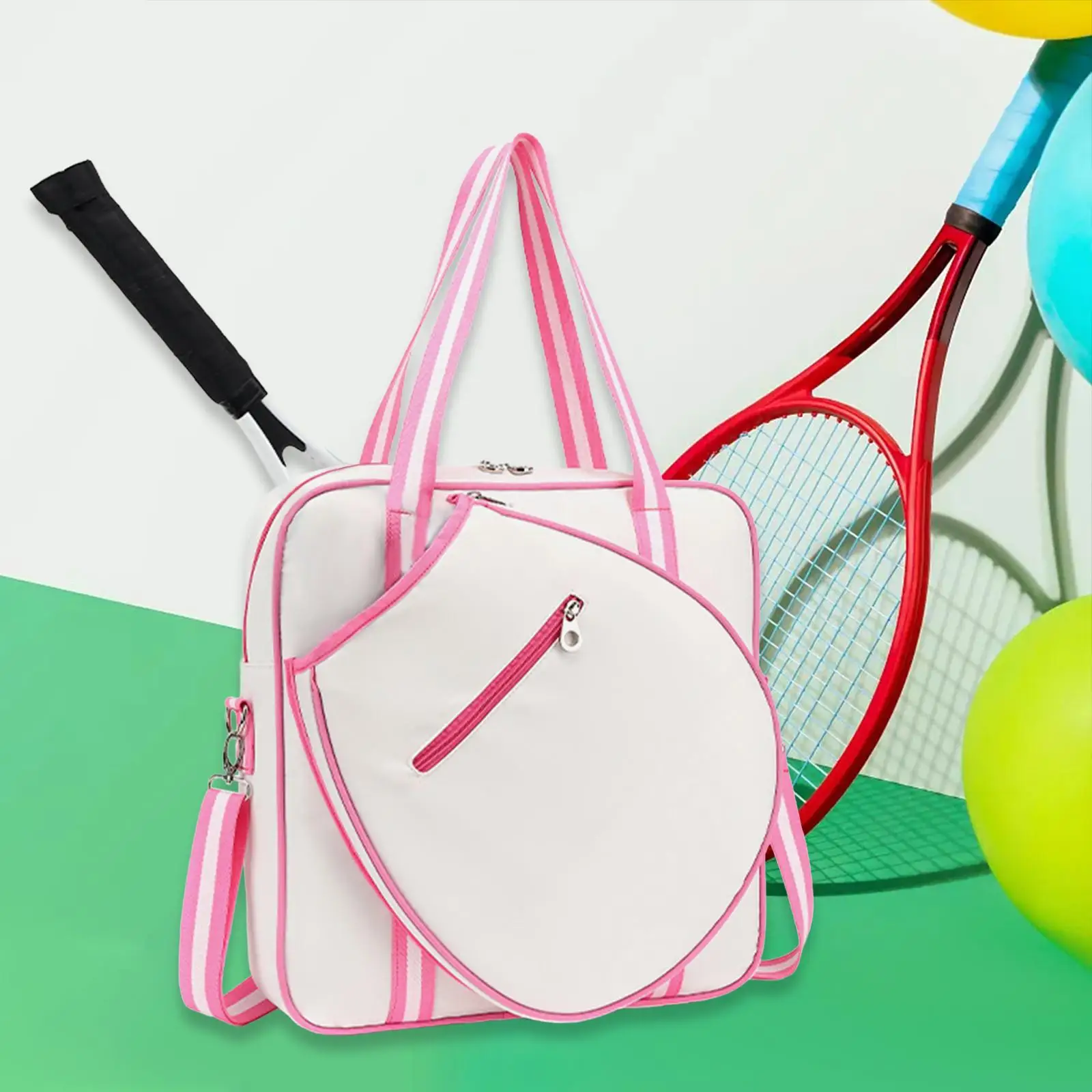 Tennis Shoulder Bag Sports Handbag Versatile Stylish with Multi Pockets Anti Scratches for Pickleball Paddles, Badminton Racquet