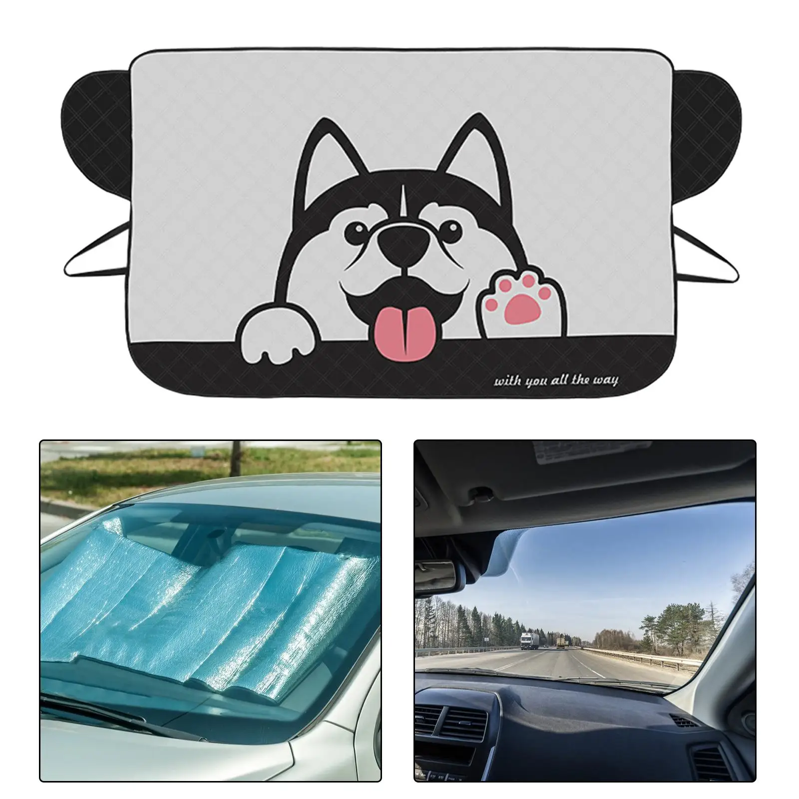Car Windshield Snow Cover Protective Windscreen Cover for Sedan Van SUV