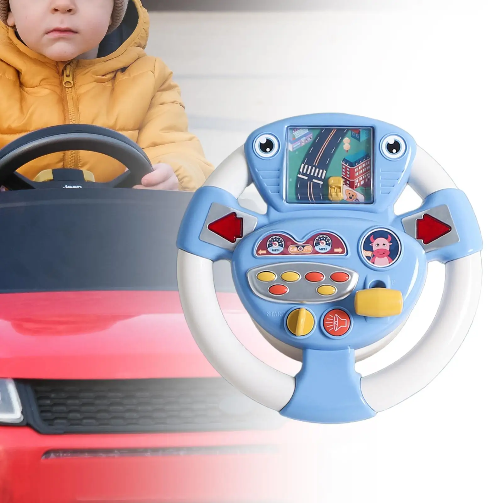 Simulation Driving Wheel Toys with Music for Toddlers Kids Holiday Gift