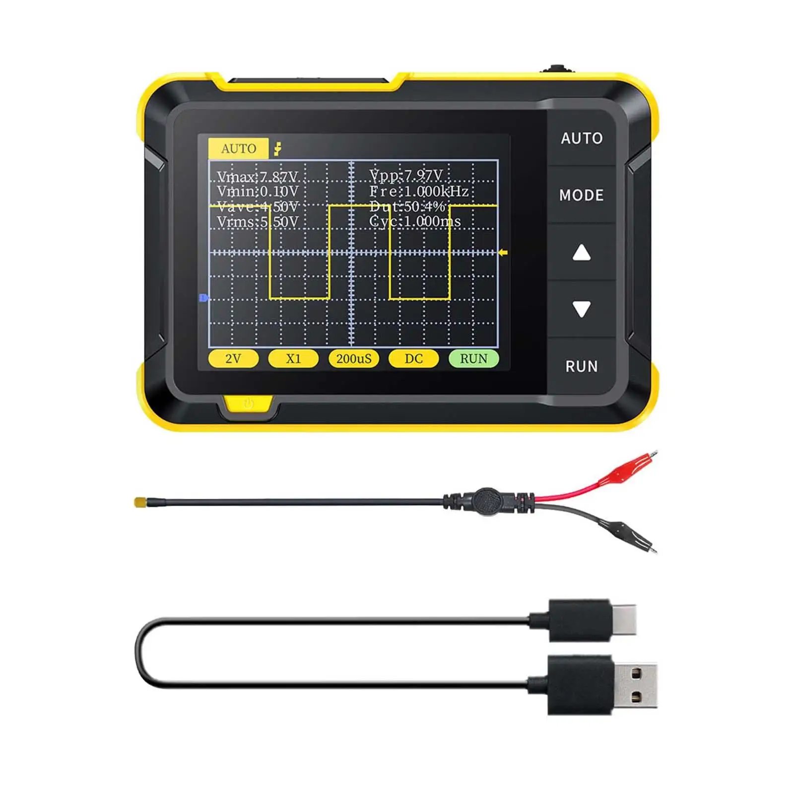 Mini Digital Oscilloscope 200KHz 400V Digital Oscilloscopes Portable for Home Appliance Repair Electronic DIY Detection Teaching