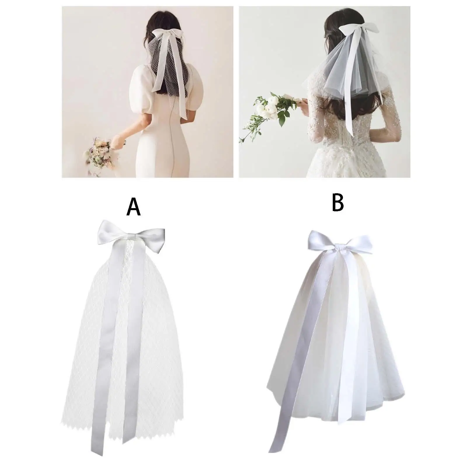 Women Bridals Photo Props Headdress White Headwear Headpieces Bridess for Wedding, Chapel Engagement, Party Supplies