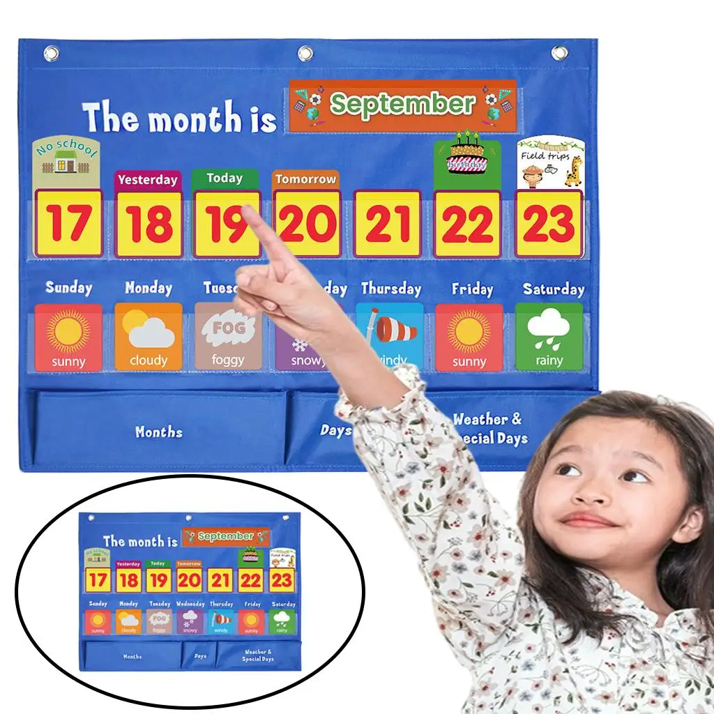 Calendar Weather  Chart Educational Home Bedroom Learn Kids Gifts