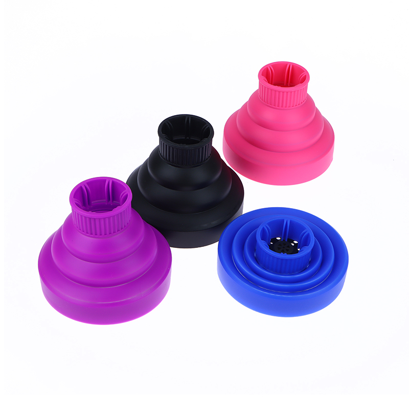 Difusor universal de silicona para rizos de cabello, color sólido, secador de cabello rizado, adecuado para herramientas de peinado de 4-5 cm._voghion.com