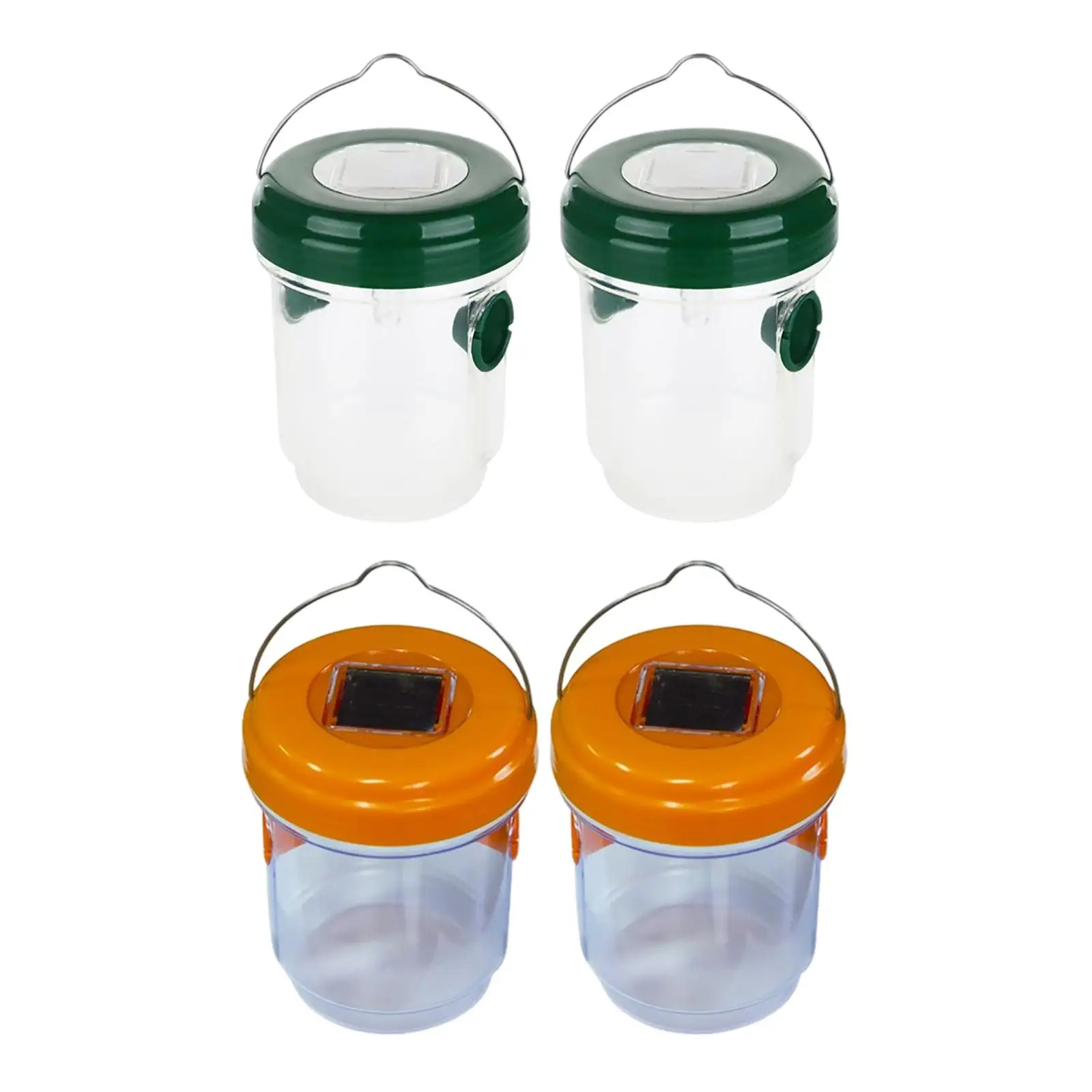 2x Solar Wasp Killer Fly Trap Reusable Fruit Fly Bee Trap Insect Catching Lamp Hanging Wasp Trap Catcher for Outdoor Garden