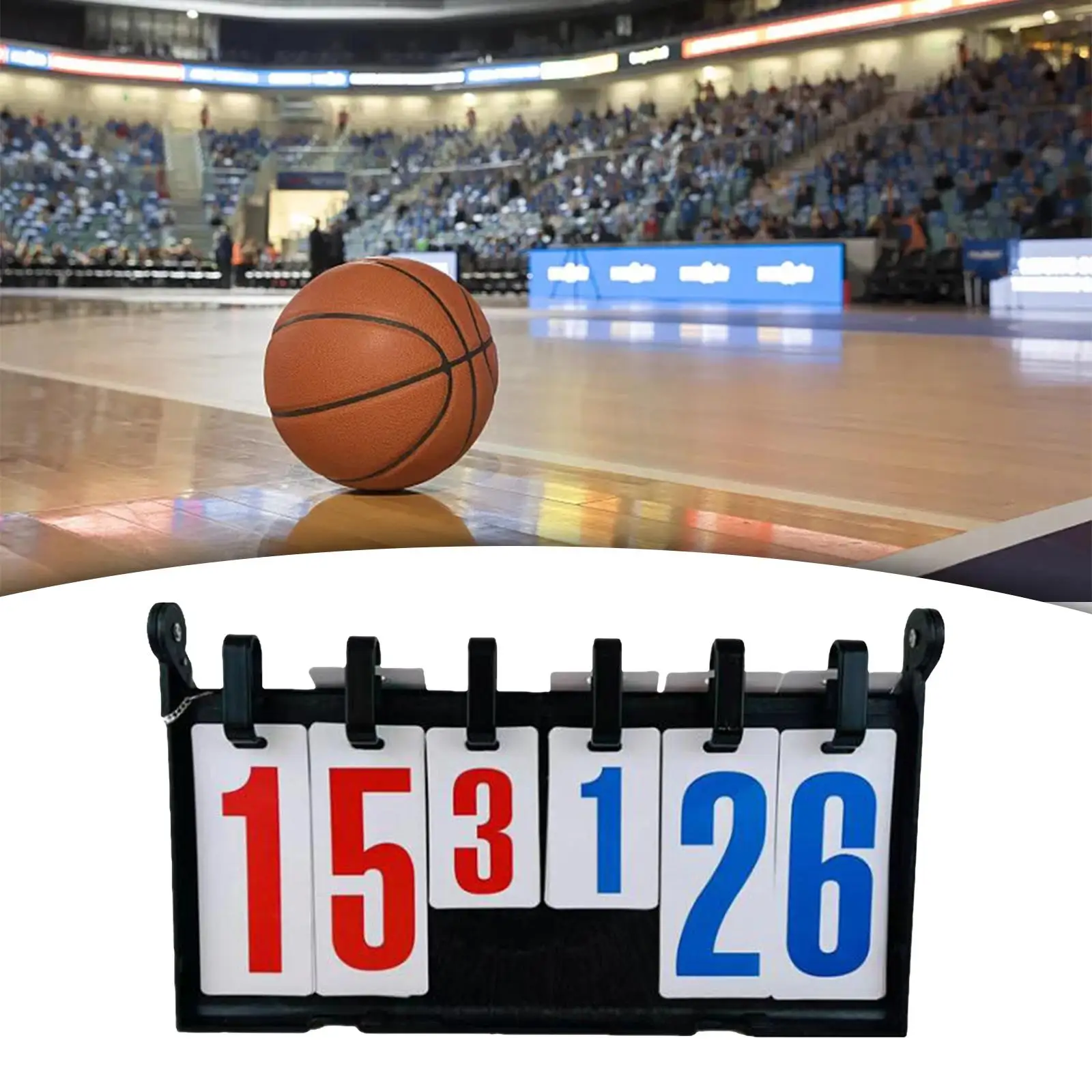 Sport Scoreboard Score Flip Tabletop or Hanging Compact 39cmx23cm 6 Digit Score