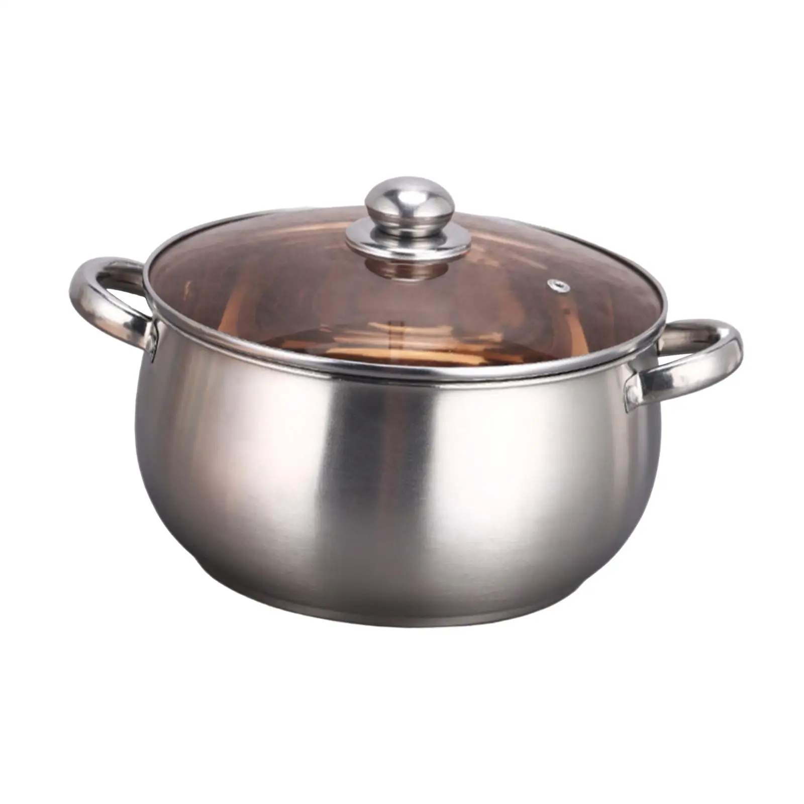 Stainless Steel Stockpot Suitable for All Stoves Dual Handle Kitchen Cooking Pot for Cooking Eggs Warming Milk Vegetables Sauce