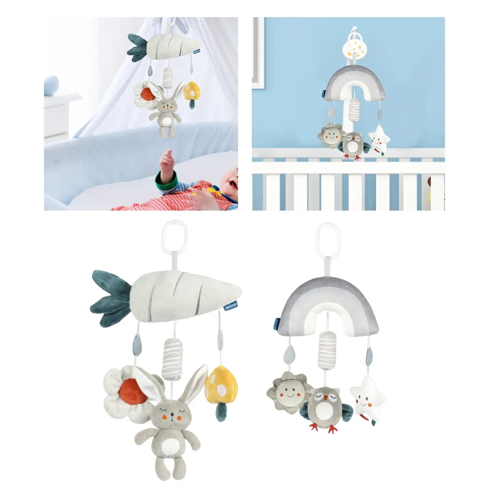 Crib  Decor, Newborn Rattles, Montessori Wind Chime Sensory Toy, Early Development
