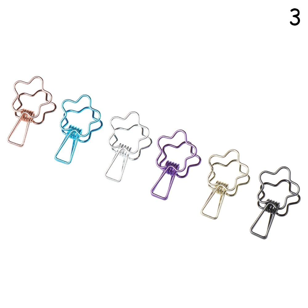 Hollowed Out Metal Binder Clips - 6PC Office Paper Organizer Set