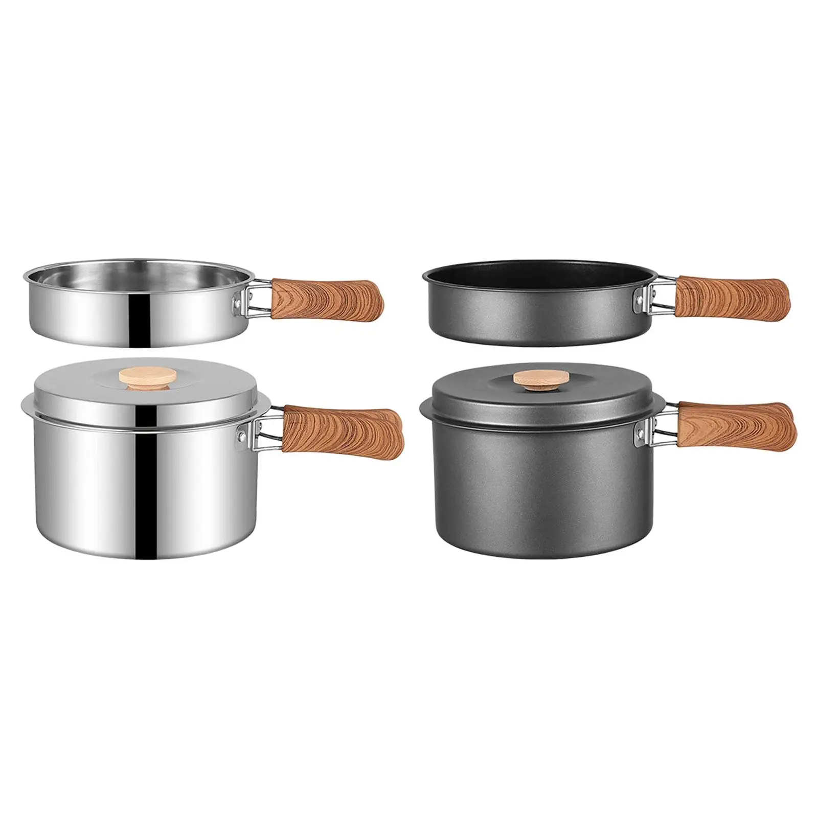 Camping Pot with Lid and Folding Handle Cooking Pot for Camp Cooking Travel