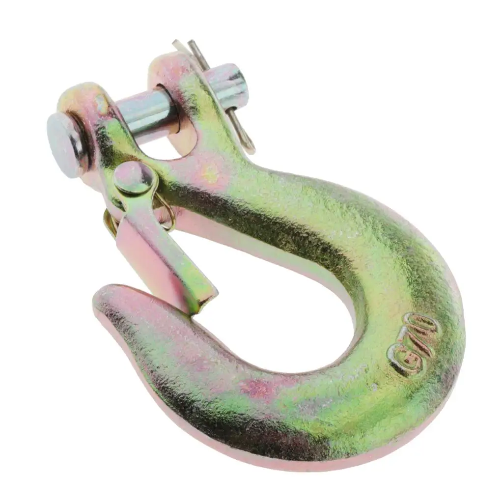1/4`` Clevis Slip Hook with Safety Latch - Heavy Duty Marine Grade Stainless Steel Towing Winch Hook