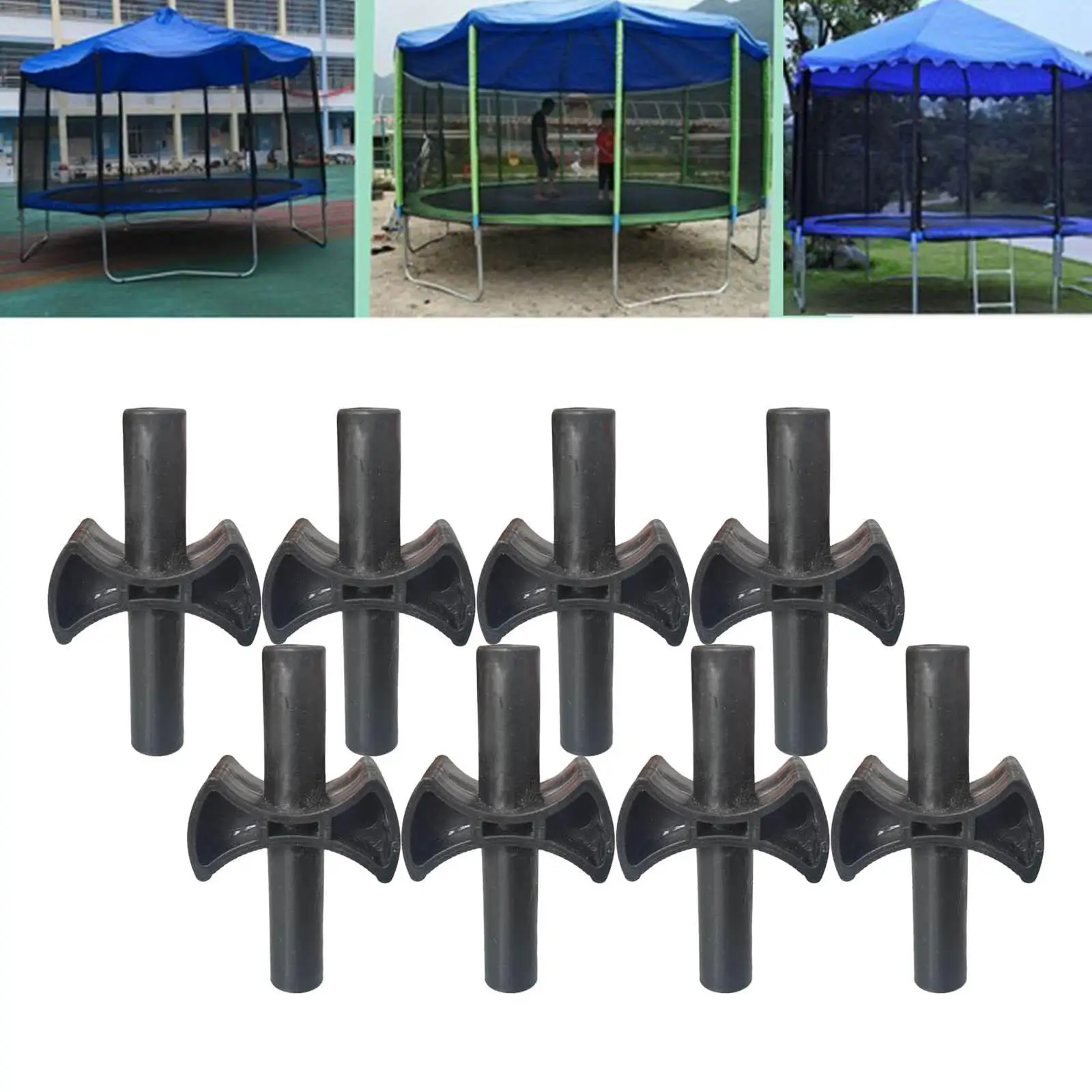 8pcs Black Trampoline Enclosure Pole Gap Spacers Trampoline Part for Fixing the