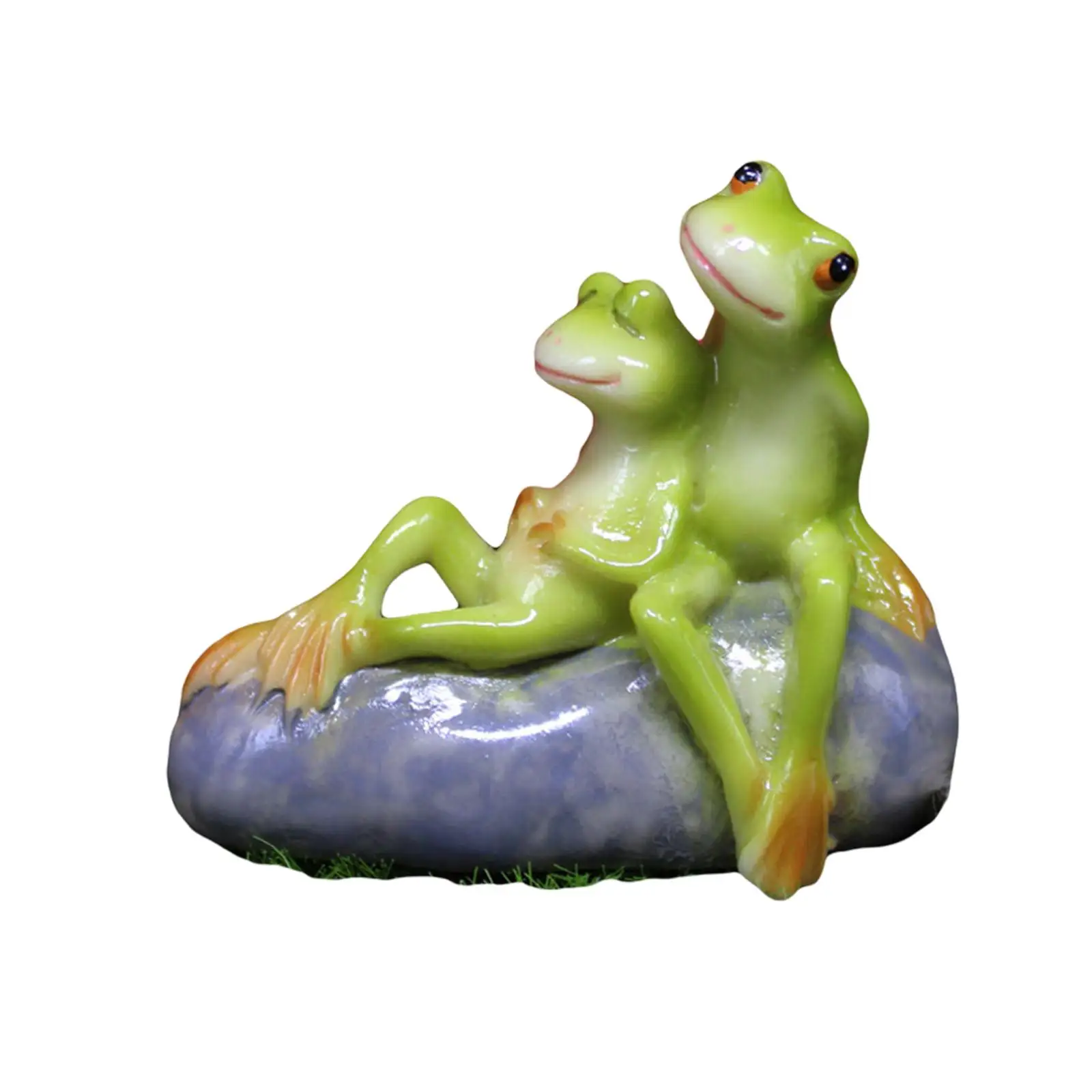 Adorable Sitting Frog Sculpture Housewarming Gift Smooth for Patio Balcony