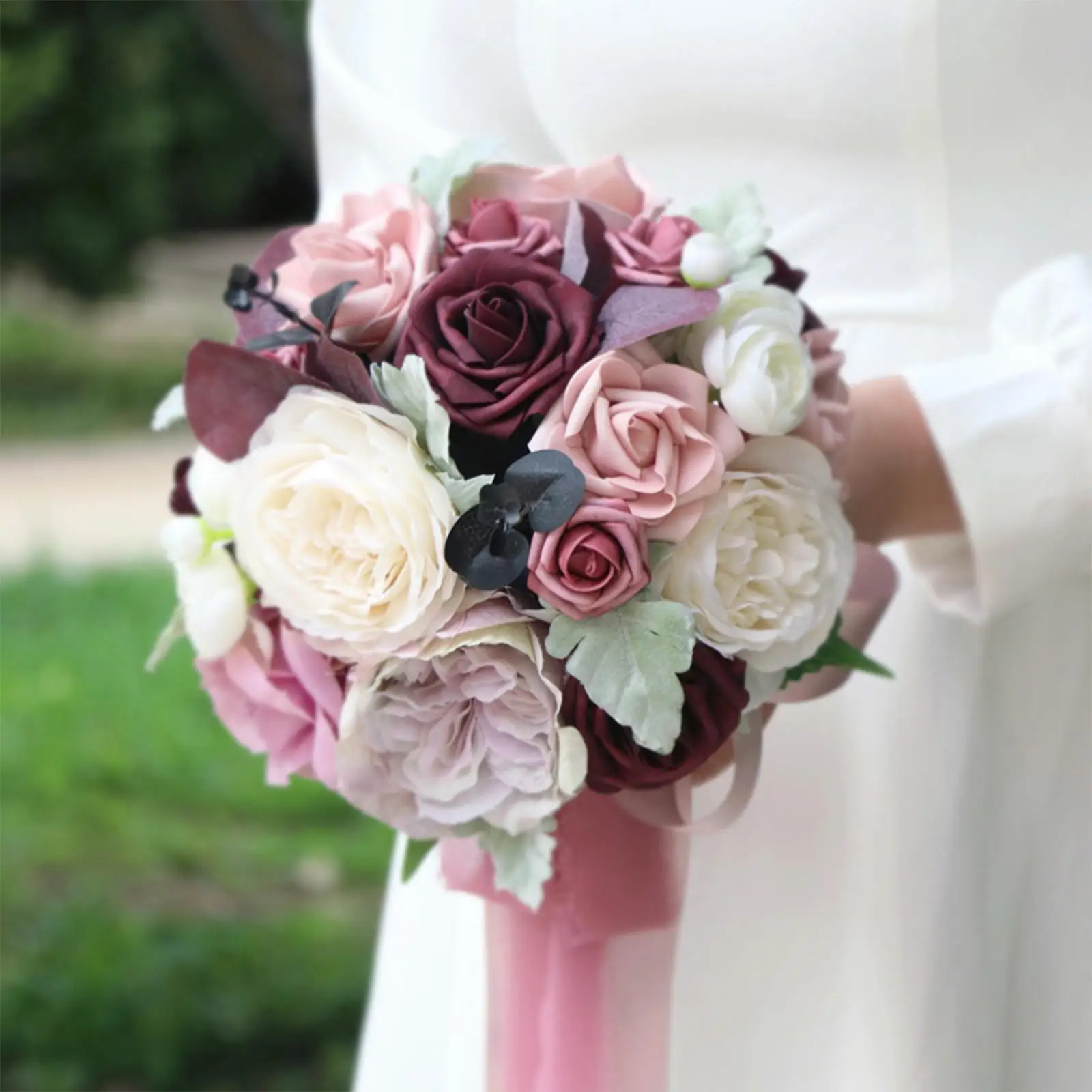 Silk Cloth Bridal Bouquet Elegant Arrangements for Activity Outdoor Event Holiday Decor
