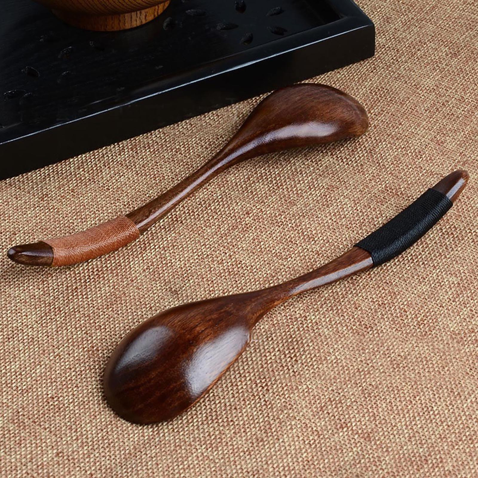 Description Picture 2 of itemWooden Spoon Small Cooking Scoop Teaspoon Catering Household Kitchen Accessories For Coffee Lamian Noodles, Rice,Corn Soup 스푼 #M