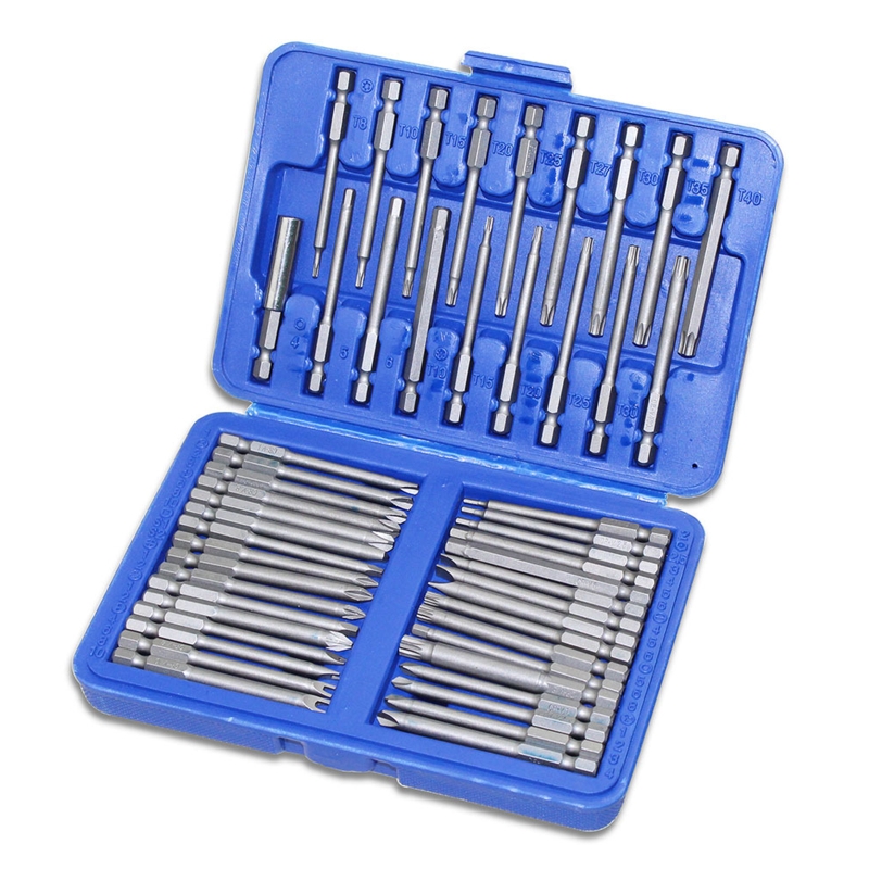 50 Stück für extra lange Schrauben dreher Set Torx Sicherheit lange Schrauben dreher Bits Magnet bohrer Set U-förmig flach zur Reparatur – Detail 4