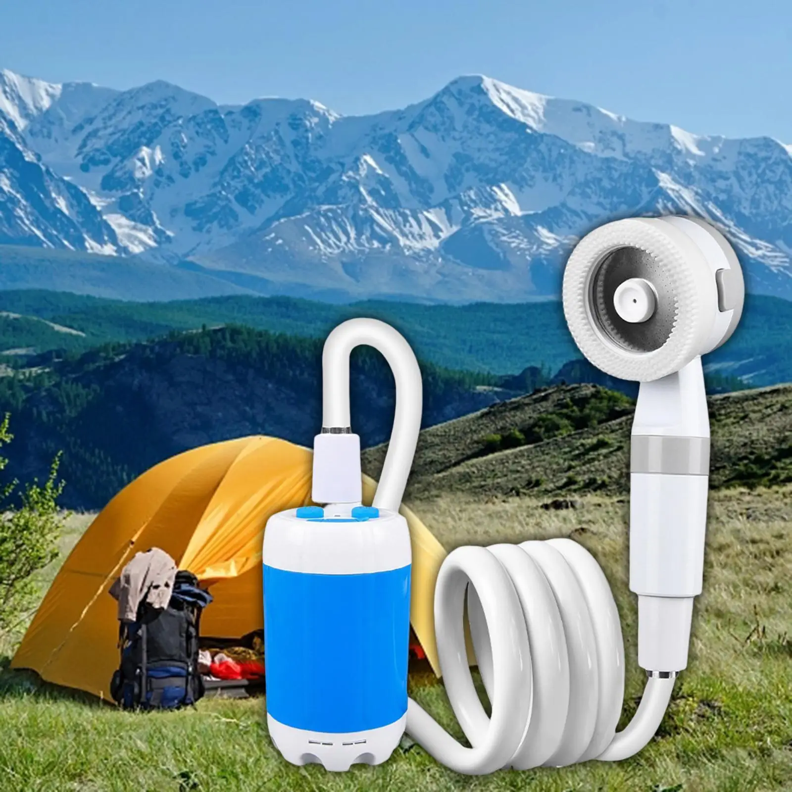 Portable Outdoor Shower Set Handheld Showerhead Camp Shower with Hose for Hiking Traveling Backpacking Gardening Plants Watering