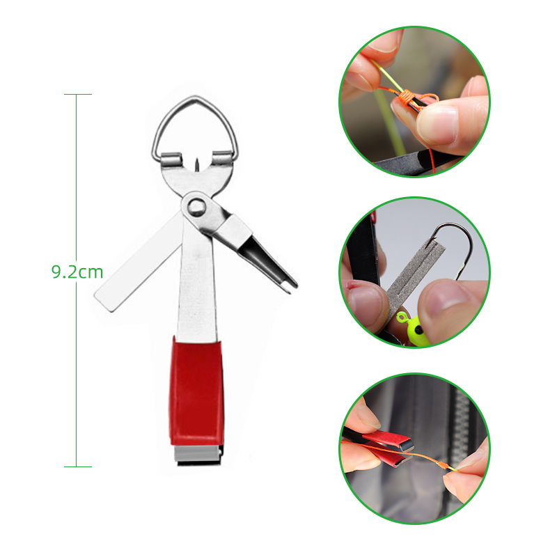 DNDYUJU 4-in-1 Fast Tie Nail Knotter Line Cutter Clipper Nipper Hook Sharpener Angelgerät Hochwertige Quick Knot Tools – Detail 4
