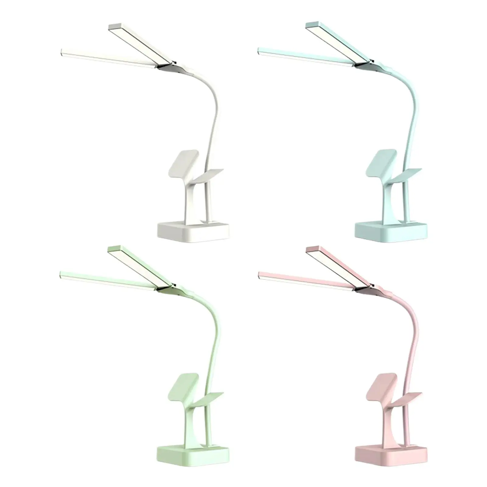 LED Desk Reading Lamp Touch Control 3 Colors Dimmable USB Bedroom