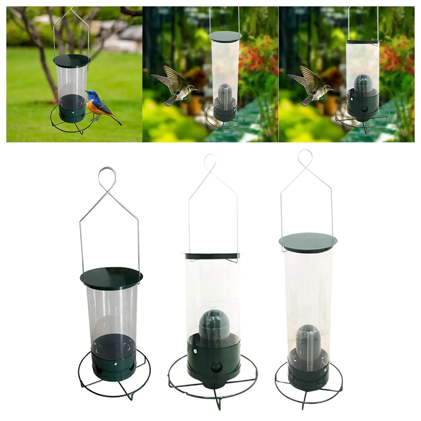 Bird Feeder Metal Squirrel Resistant Bird Feeder for Balcony Garden Backyard