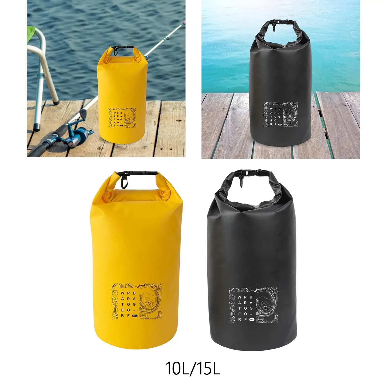 10/15L PVC Waterproof Dry Bag Floating Bag Storage Pack Pouch Fanny Pack Waist Pouch for Beach Swimming Surfing Boating Kayaking