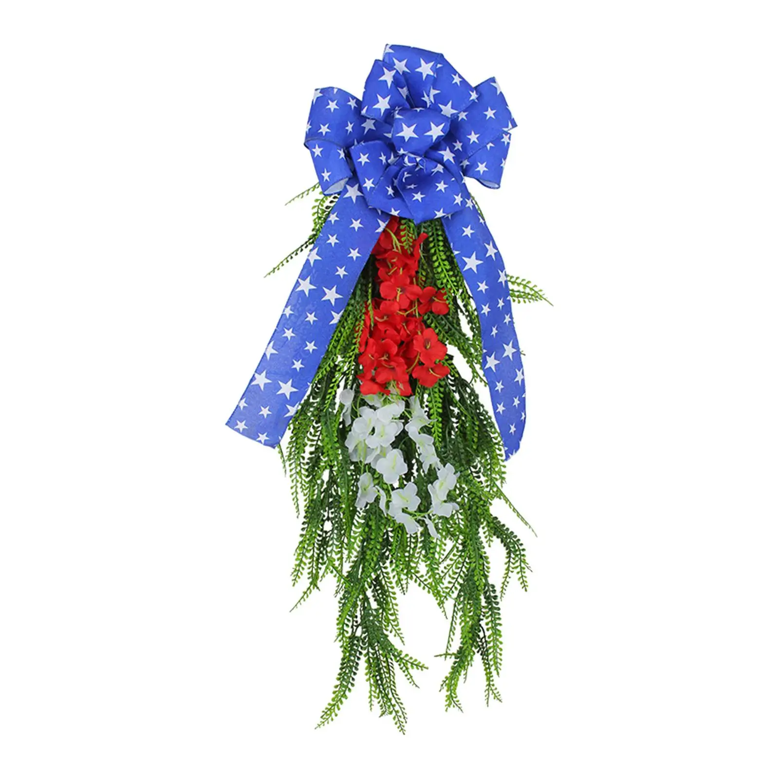 Patriotic Wreaths Wall Decoration Floral Garland Artificial Hanging Wreath for Indoor Outdoor Home