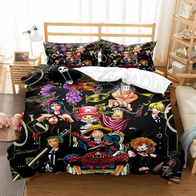 Anime Cartoon Series Printed Quilt Cover Two-piece Three-piece Children's  Bedroom Decorative Quilt Cover