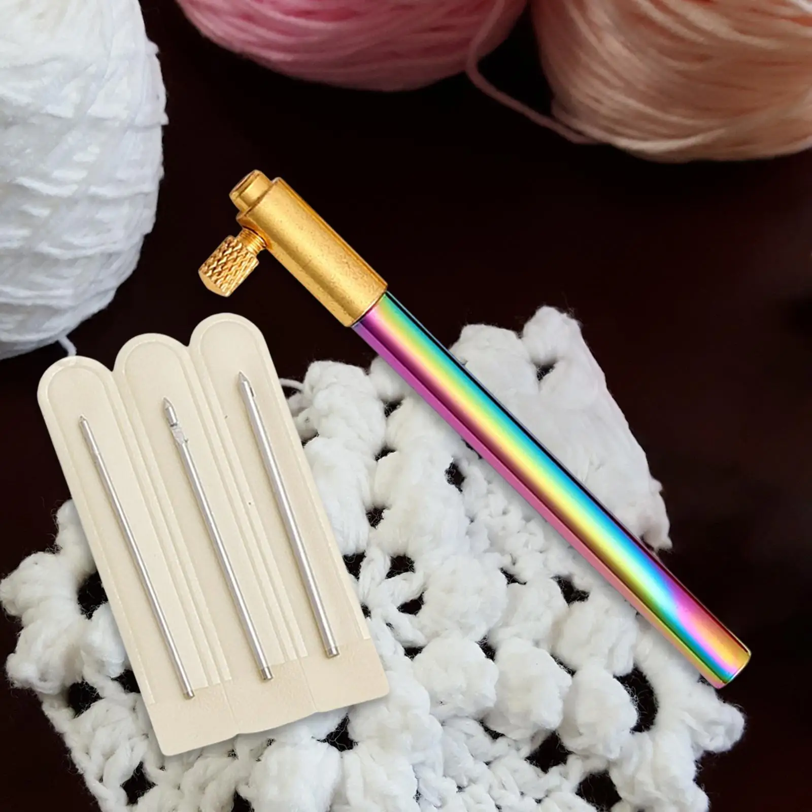 Tambour Crochet Hook with 3 Needles Embroidery Needles for Needle Punching