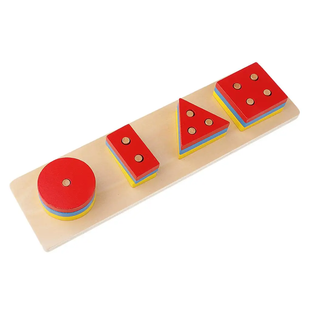 Montessori Geometry Blocks Kids Leanring Educational Toy