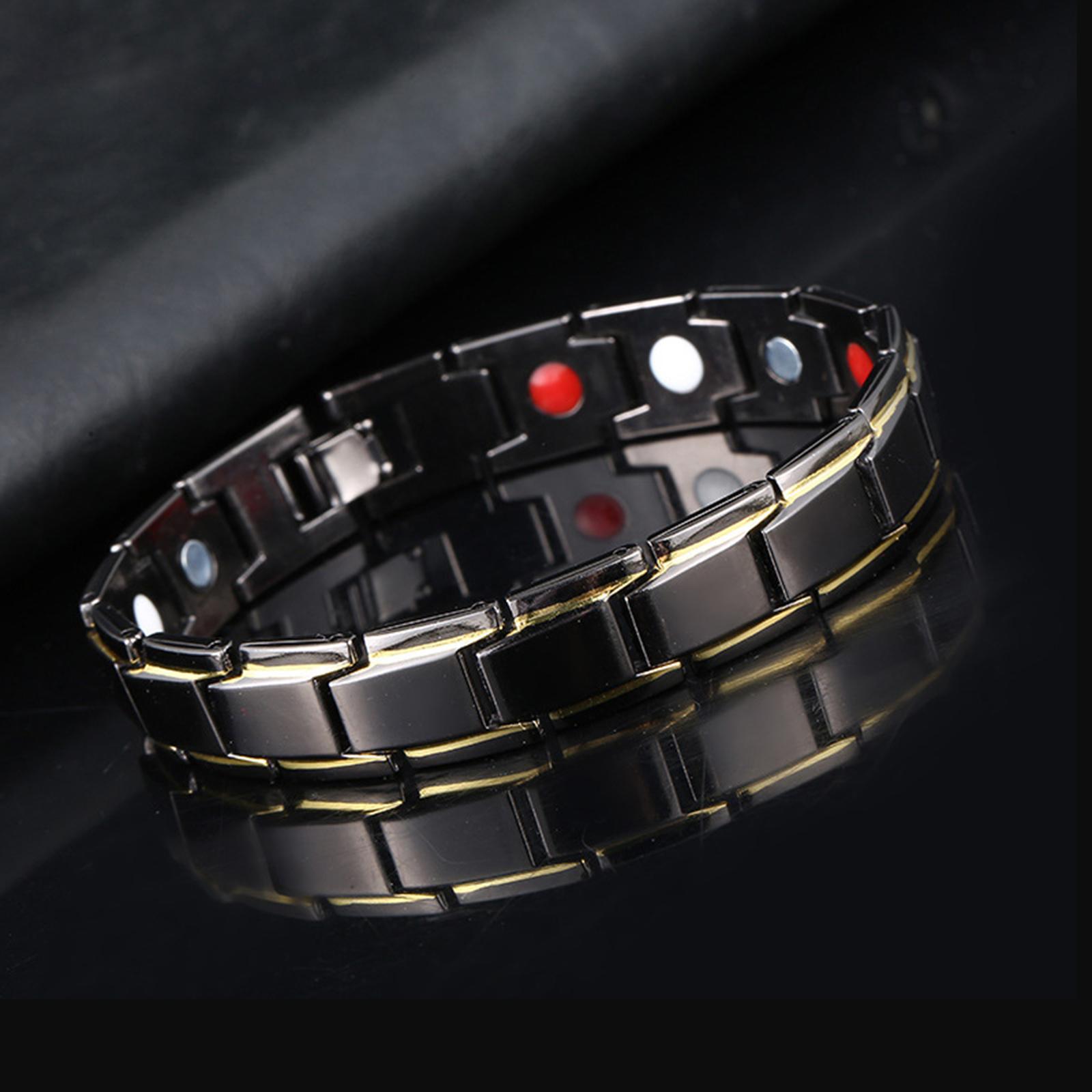 Magnetic Therapy Bracelet Titanium Steel Promotes Blood Circulation Wristband for Carpal Tunnel Relief Arthritis Pain Unsex Men
