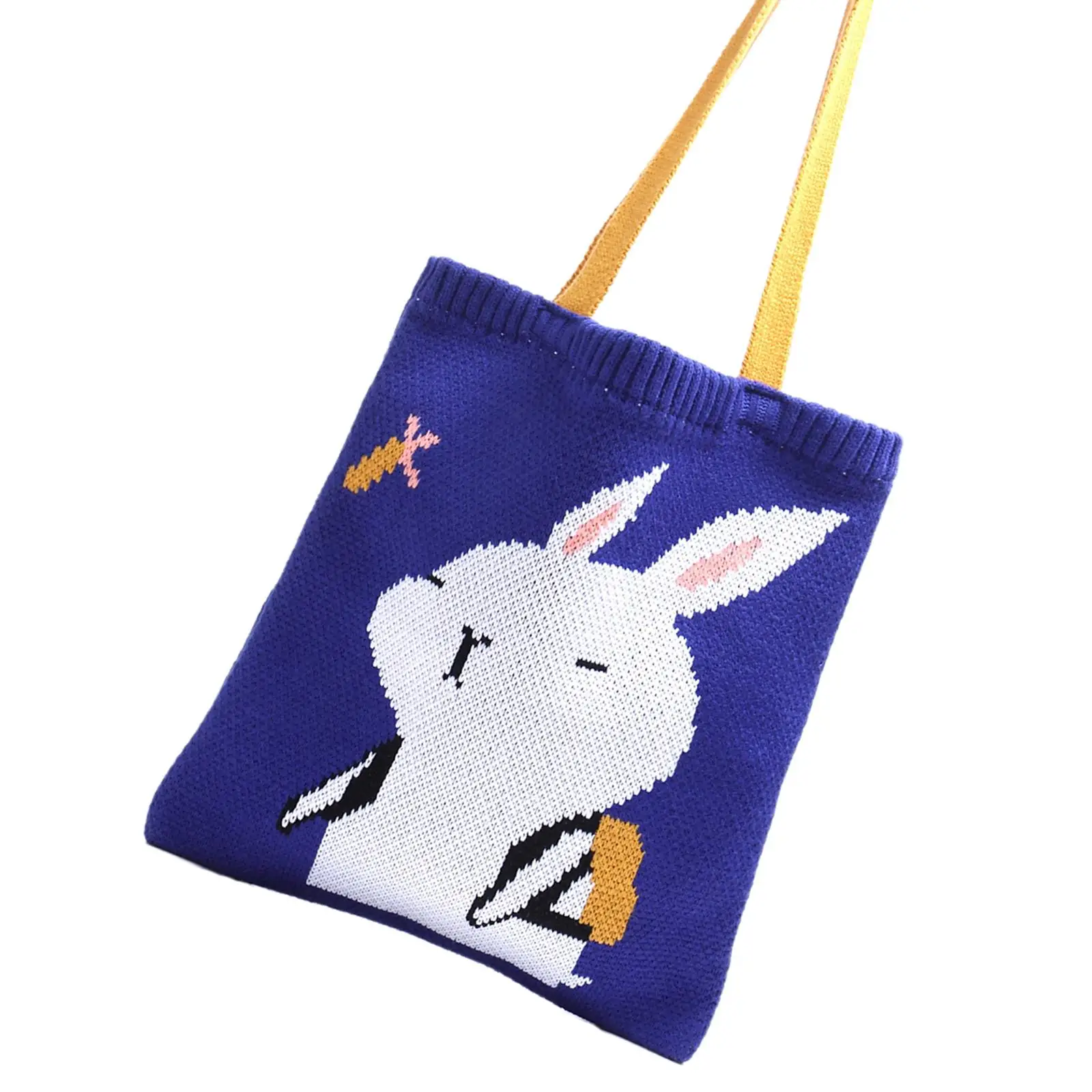 Chic Knitted Bags Handbag Rabbit Shape Sewing Crochet Casual Multipurpose Reusable Hobo Tote for Halloween Dating Girl Women