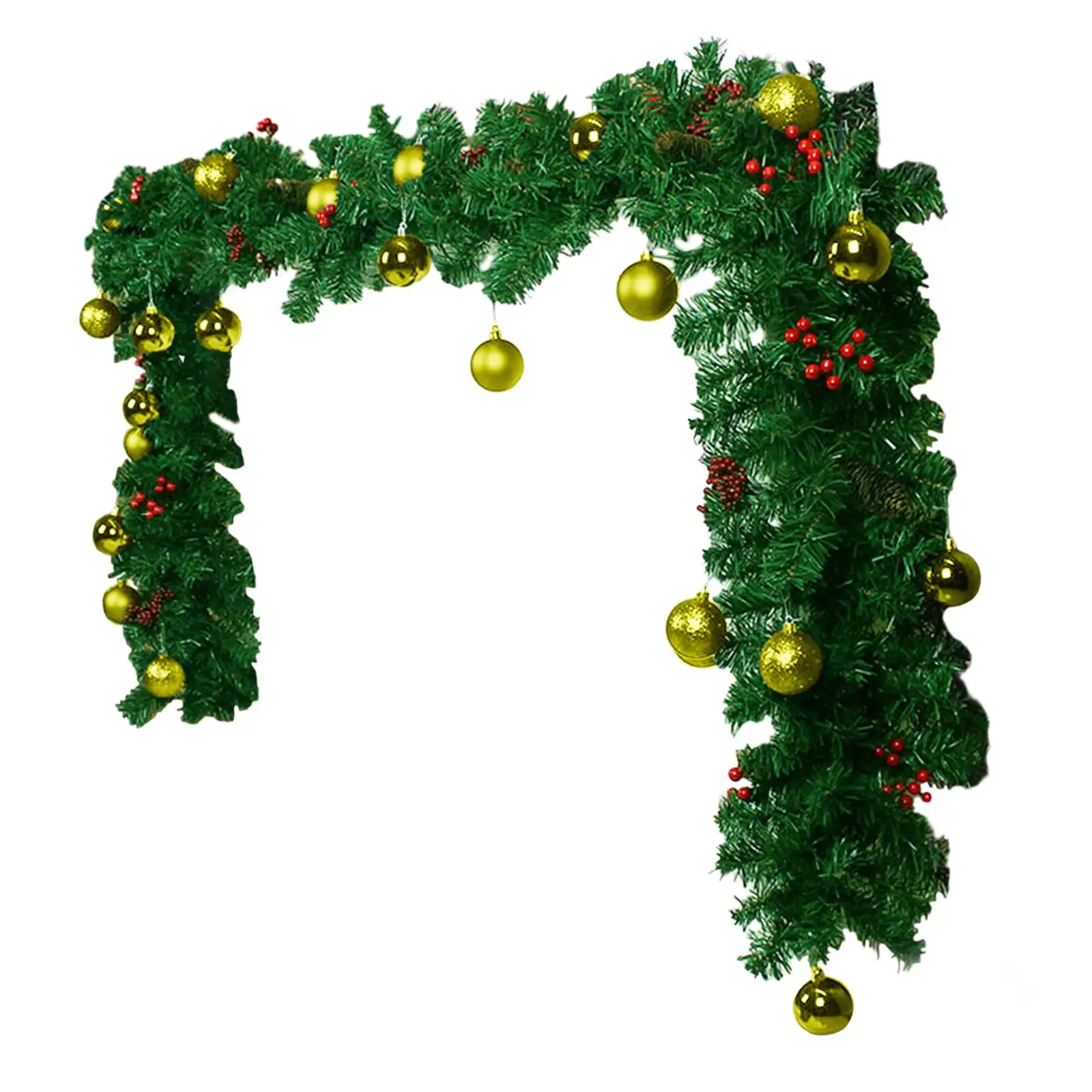 Christmas Garland Green Leaves Decorations Greenery Xmas Garland for Balcony Christmas Decor Door Display Home Stairs Garden