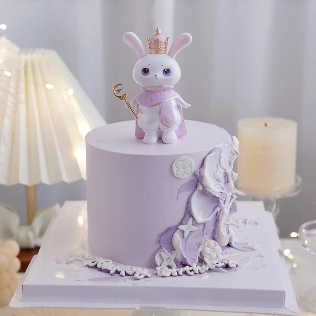 Decoração para bolo infantil de coelho, decoração de princesa