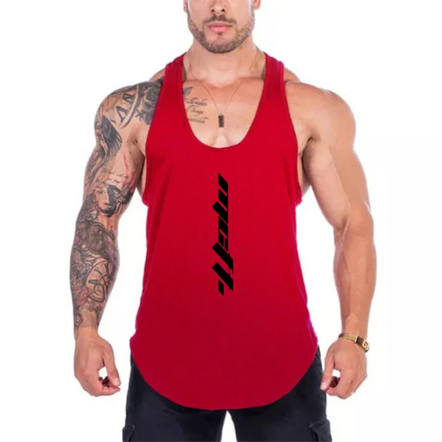 Black Gym Tank Tops Men Bodybuilding Fitness Cotton Sleeveless Shirt  Training Clothing Male Summer Casual Stringer Singlet Vest